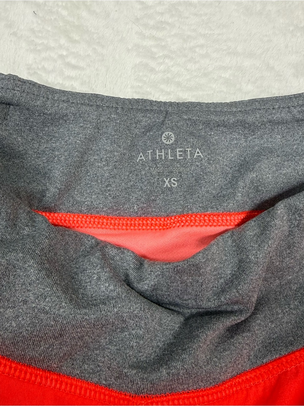 Athleta Red Athletic Shorts with Gray Waistband - Picture 3 of 3